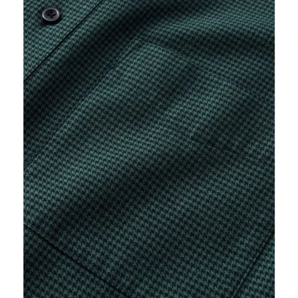 NWT LL Bean Wicked Good Flannel Shirt XL Tall Green Houndstooth Traditional Fit - Picture 4 of 10